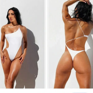 Lips and Honey Jodie One Piece White NWT Sz 1X skimpy sexy